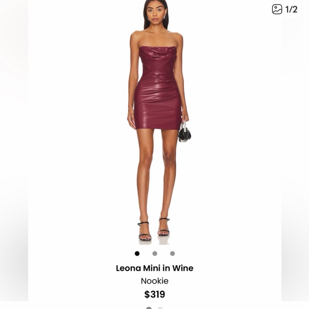 Nookie Strapless Mini Dress In Deep Wine